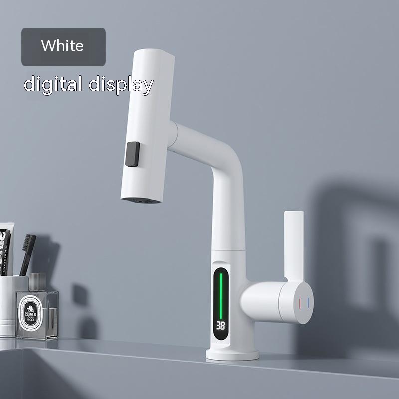 Intelligent Digital Display Faucet -- Pull-out Basin Faucet With Temperature Digital Display