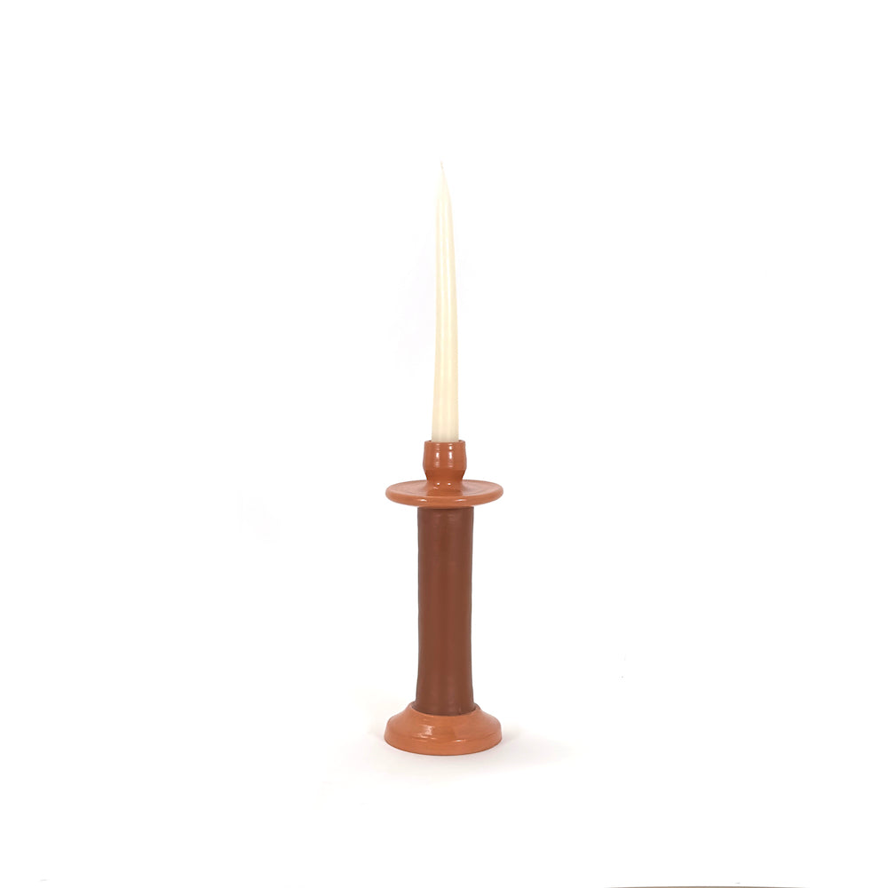 Leather-Wrapped Candle Holder - Made in Moroccan Artisans