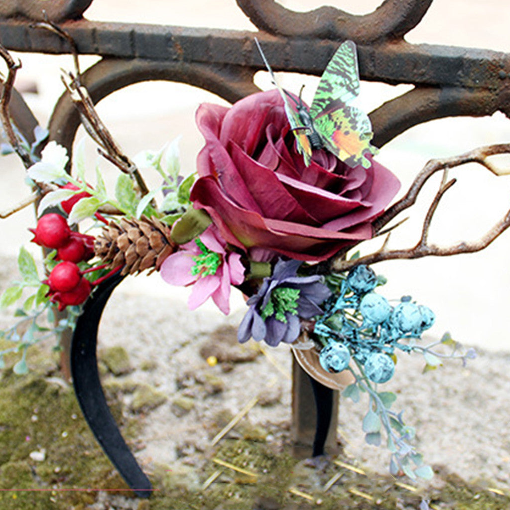 Floral Christmas Antler Headdress