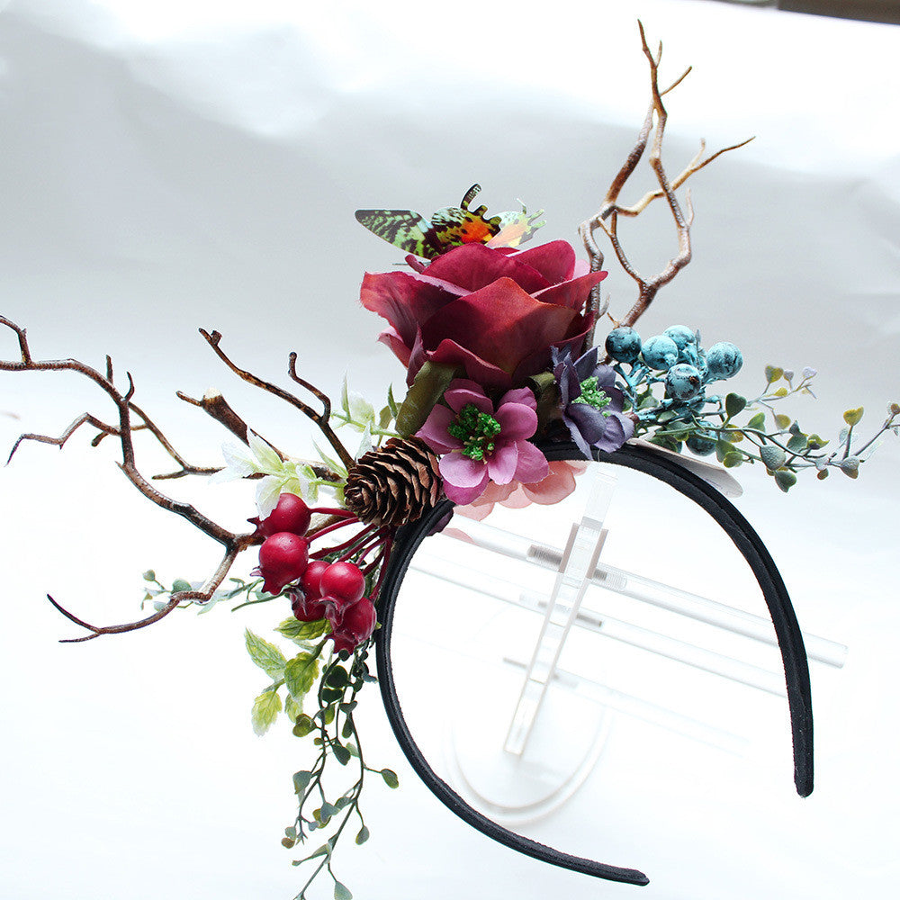 Floral Christmas Antler Headdress