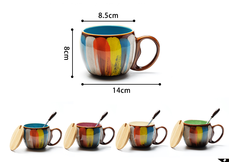 Artisan Hand-Painted Ceramic Coffee or Tea Cups