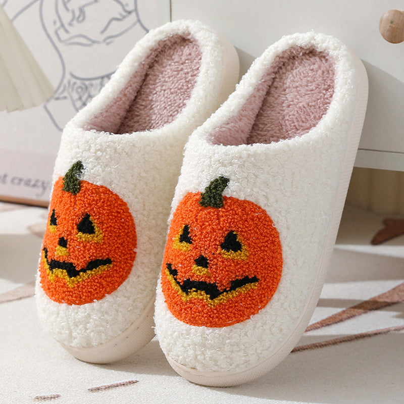 Halloween Pumpkin Slippers - Festively Warm Unisex Slippers