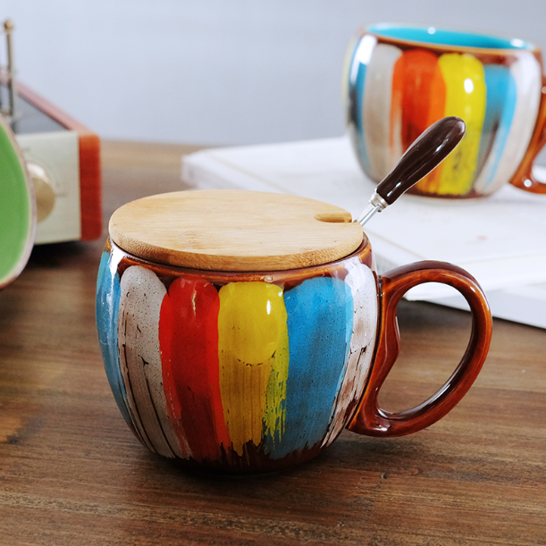 Artisan Hand-Painted Ceramic Coffee or Tea Cups