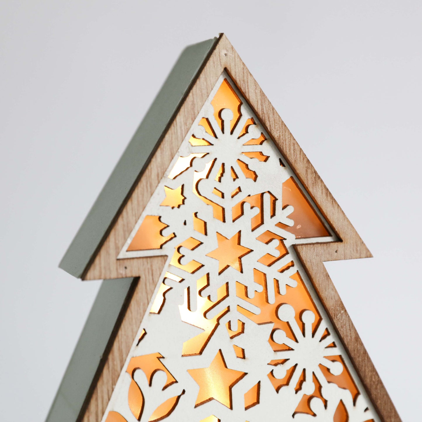 Wooden Christmas Tree Battery Operated Light