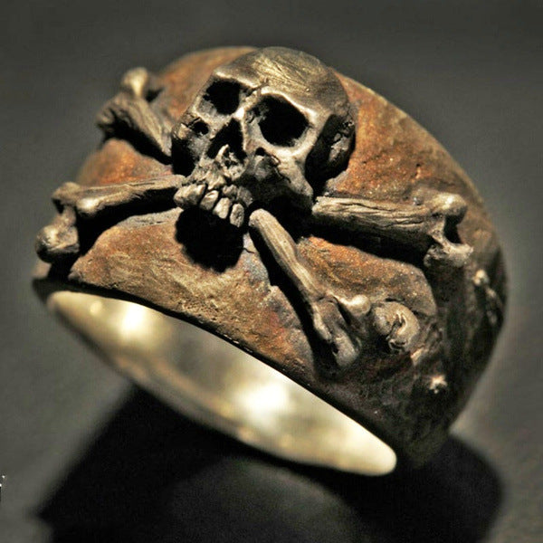 Nostalgic Skull and Crossbones Unisex Ring