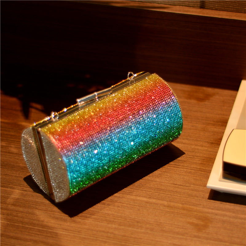 Rainbow Rhinestone Purse Evening Bag