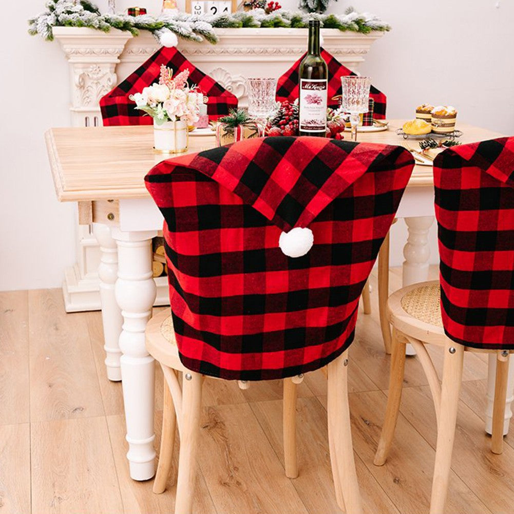 2-Pack Christmas Plaid Chair Covers