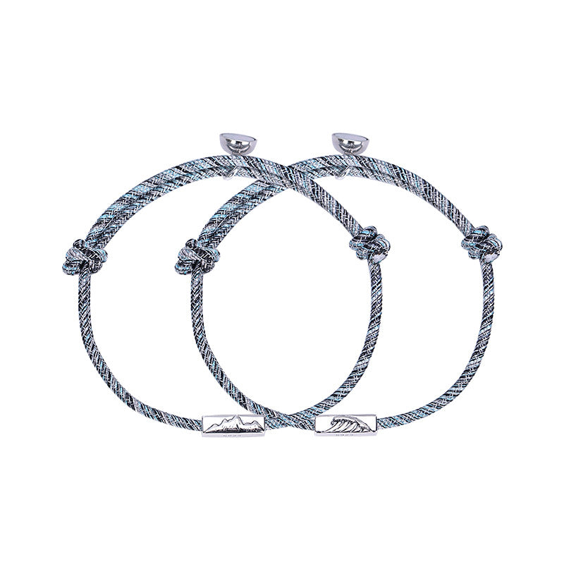 Couples Bracelets -- A Magnetic Pure Silver Vow Of Love