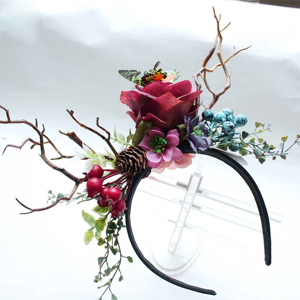 Floral Christmas Antler Headdress