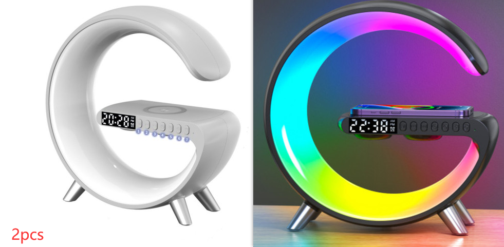 2023 New Intelligent G Shaped LED Lamp With Bluetooth Speaker and Wireless Charger -  Atmosphere Lamp App Control For Bedroom Home Decor