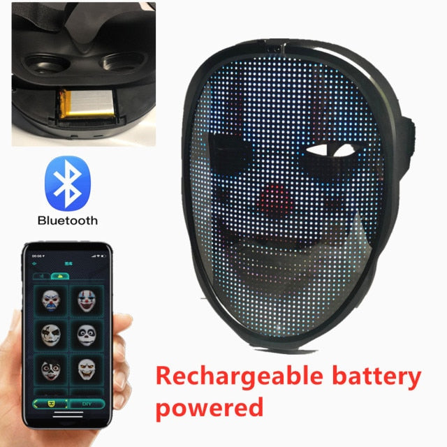 Bluetooth Light Up LED Mask With App