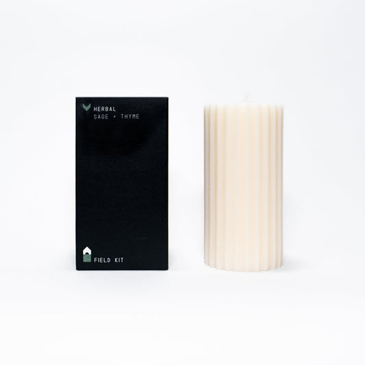 Herbal Pillar Candle by Field Kit - An AZMA Studio Design