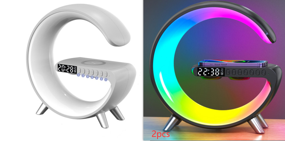 2023 New Intelligent G Shaped LED Lamp With Bluetooth Speaker and Wireless Charger -  Atmosphere Lamp App Control For Bedroom Home Decor