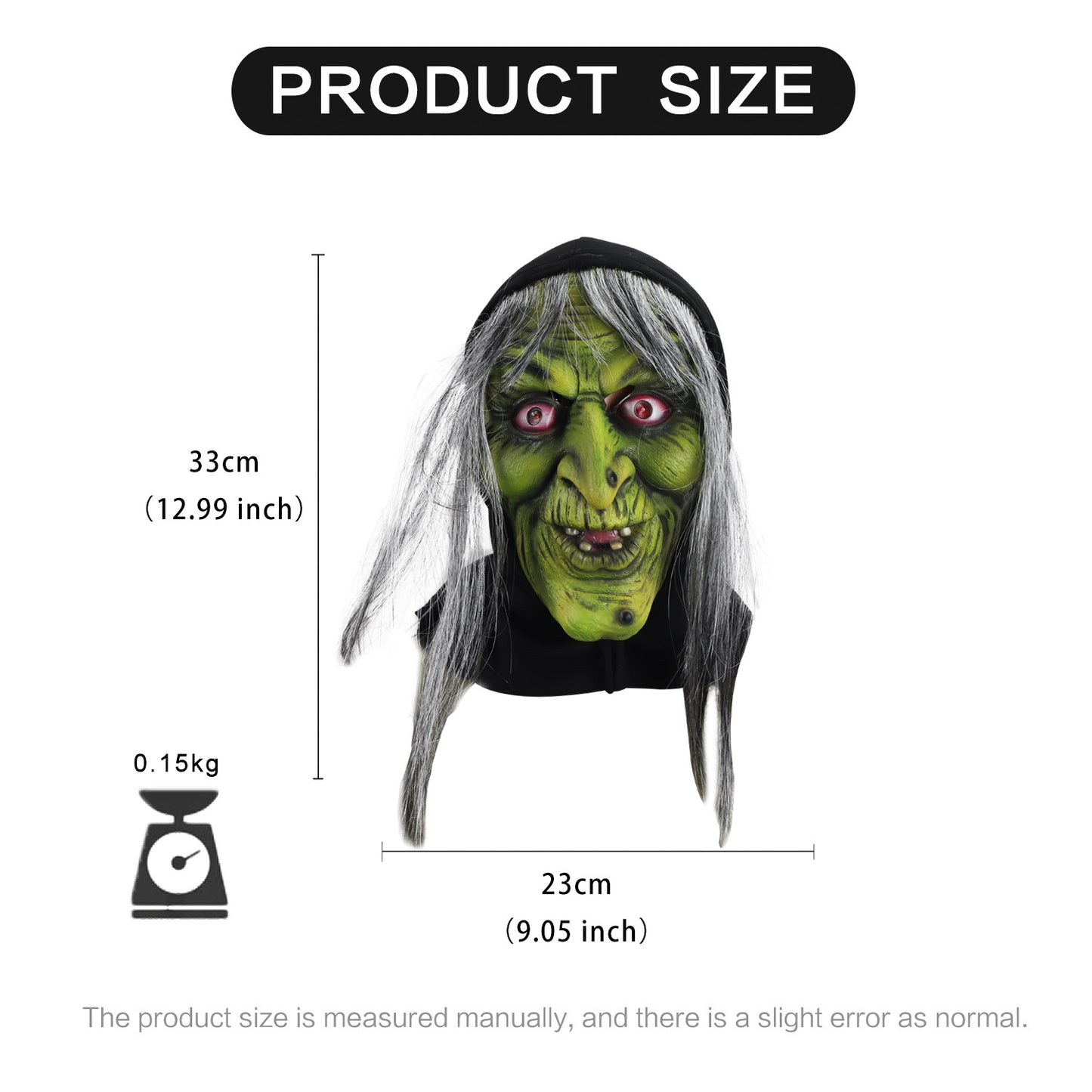 Glowing Eyes LED Halloween Witch Mask - A Bewitching Costume!