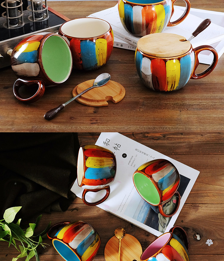 Artisan Hand-Painted Ceramic Coffee or Tea Cups