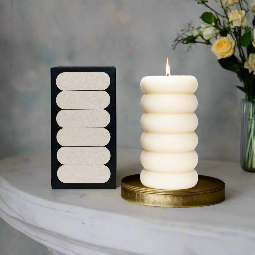 Sculptured Citrus Pillar Candle by Kate Husted for Field Kit