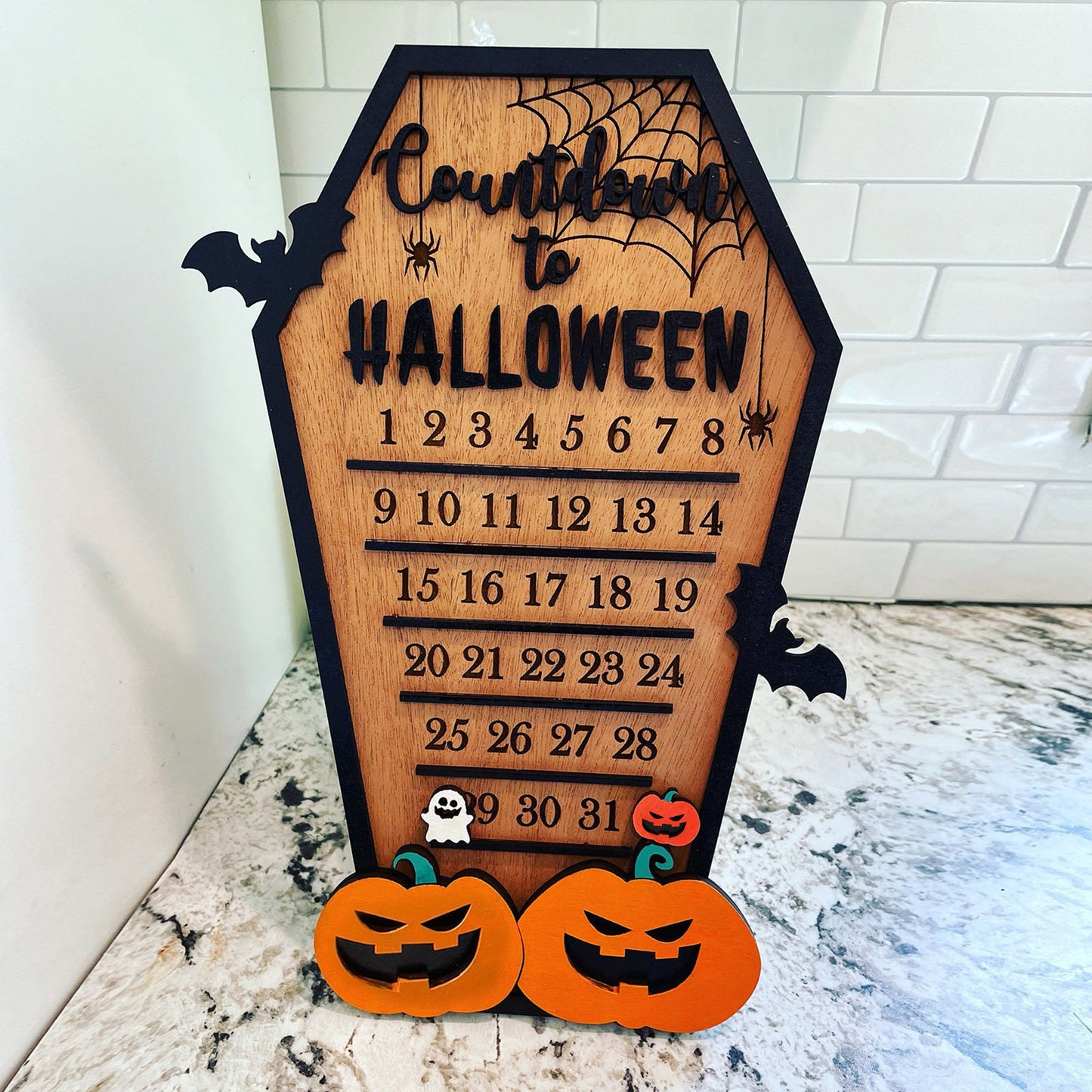 Wooden Halloween Decoration American Style Calendar Decor