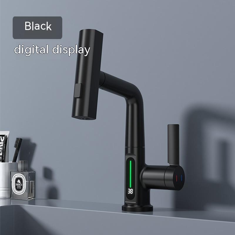 Intelligent Digital Display Faucet -- Pull-out Basin Faucet With Temperature Digital Display