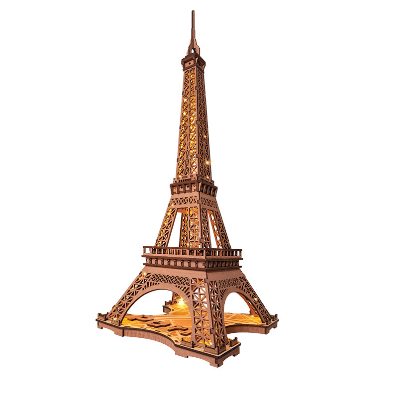 Night Of The Eiffel Tower - Large Wooden Puzzle With 4 Light Shows by Rolife