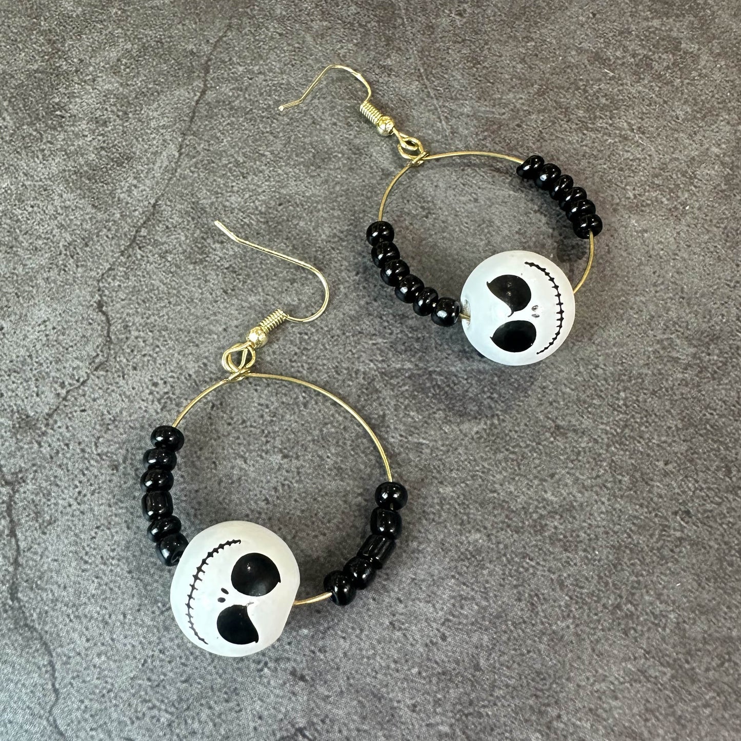 Wooden Bead Halloween Earrings, Necklace, and Bracelet