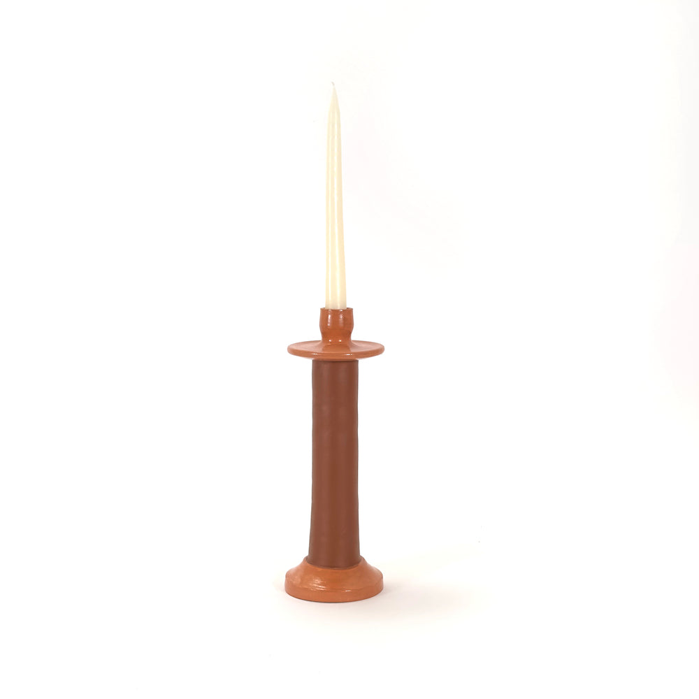 Leather-Wrapped Candle Holder - Made in Moroccan Artisans