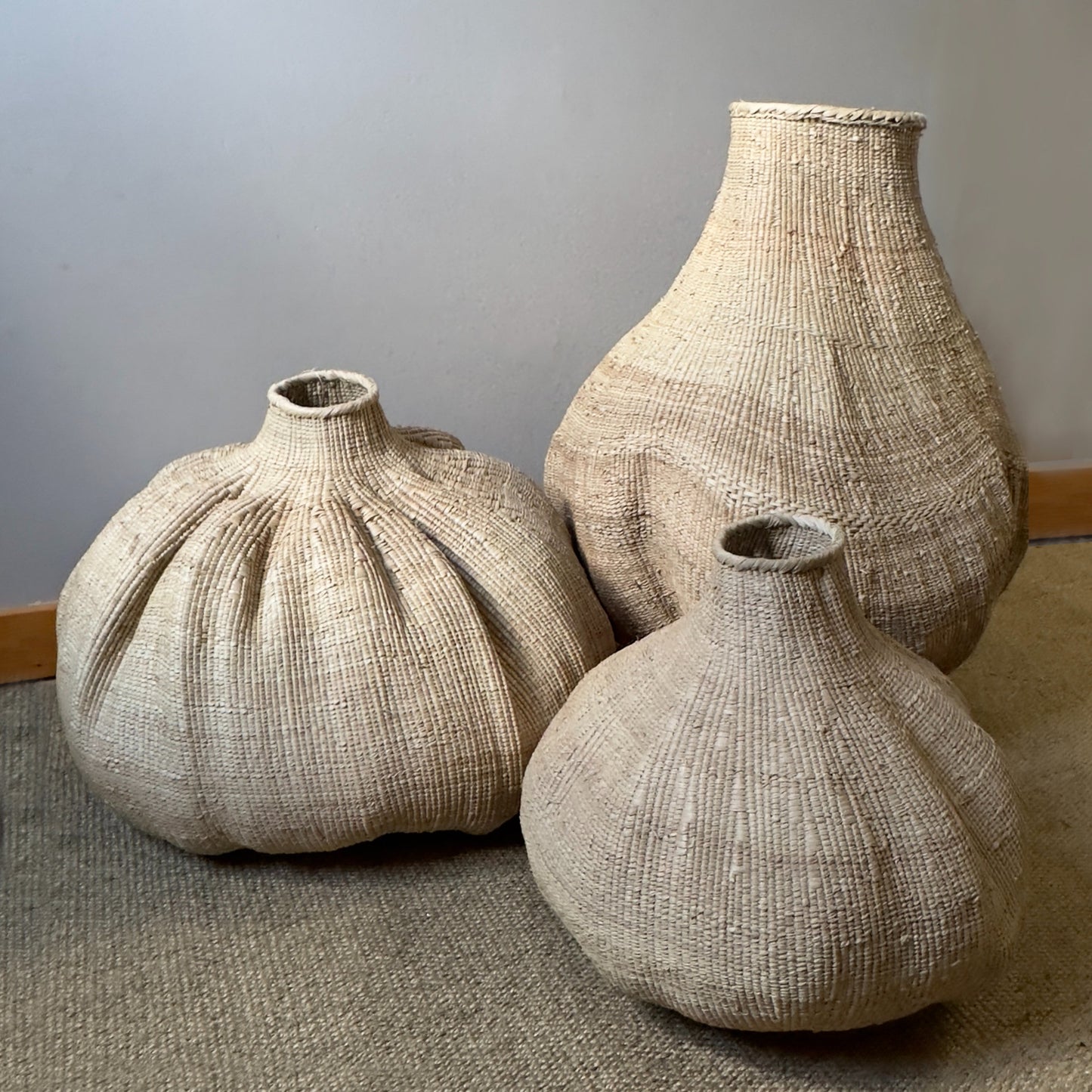 Garlic Tonga Sculptural Baskets - Handwoven by Tribal Women in Zimbabwe