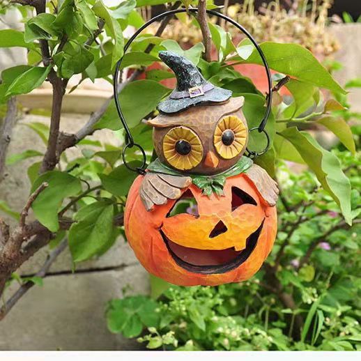 Resin Crafts Halloween Pumpkin and Owl Hanging Ornaments