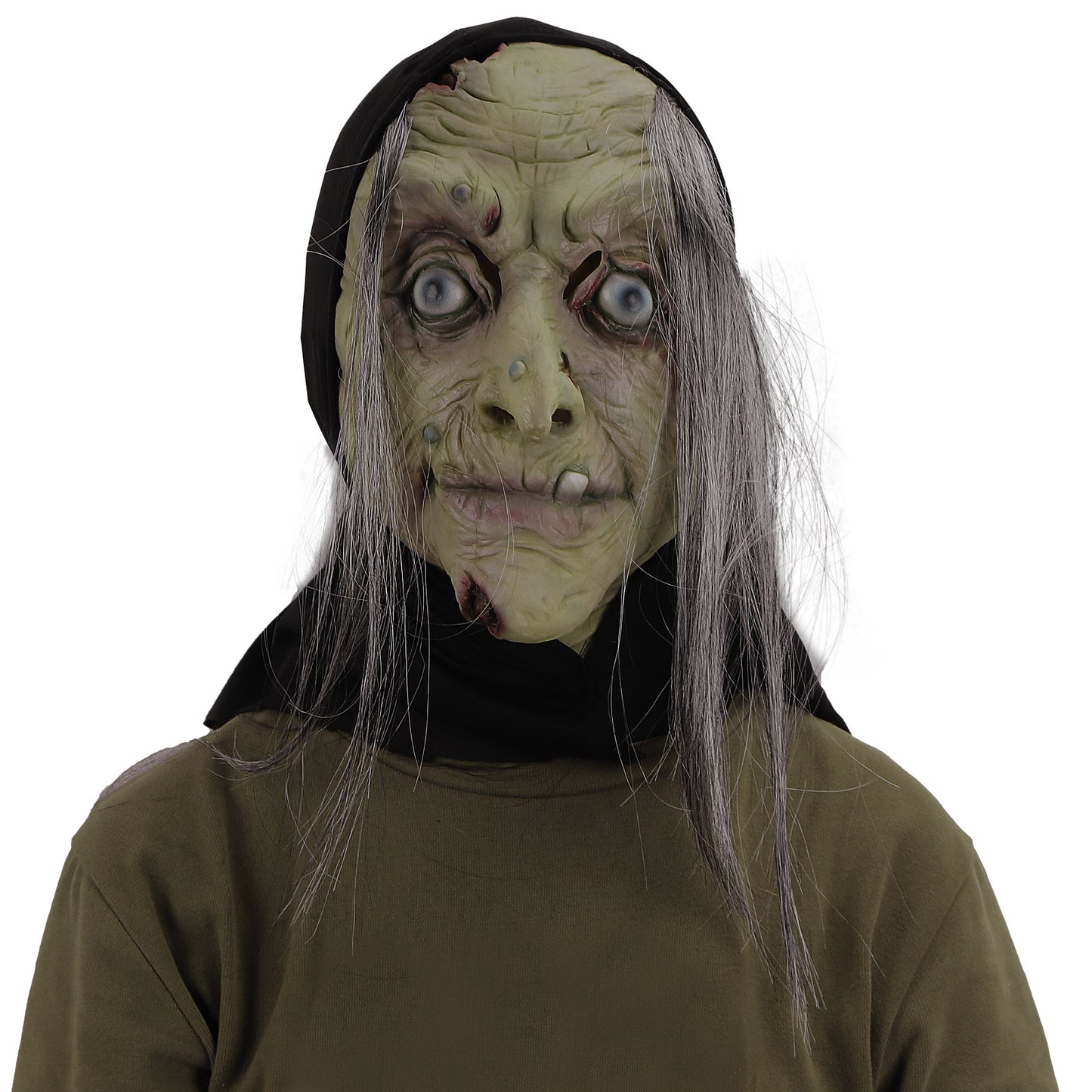 Glowing Eyes LED Halloween Witch Mask - A Bewitching Costume!