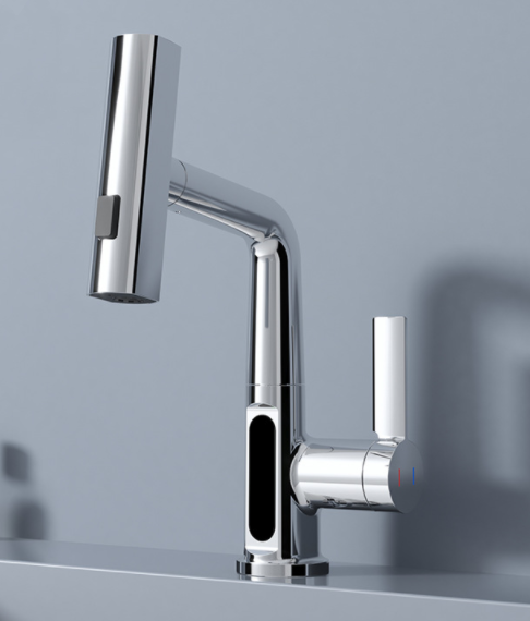 Intelligent Digital Display Faucet -- Pull-out Basin Faucet With Temperature Digital Display