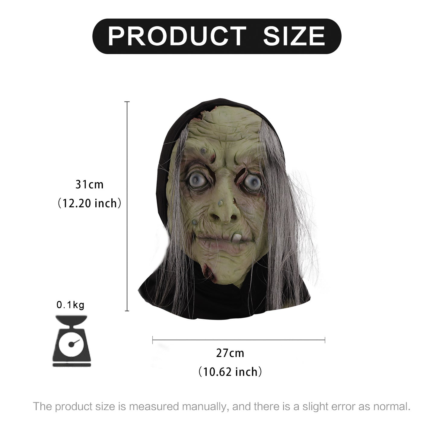 Glowing Eyes LED Halloween Witch Mask - A Bewitching Costume!