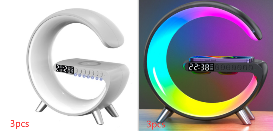 2023 New Intelligent G Shaped LED Lamp With Bluetooth Speaker and Wireless Charger -  Atmosphere Lamp App Control For Bedroom Home Decor