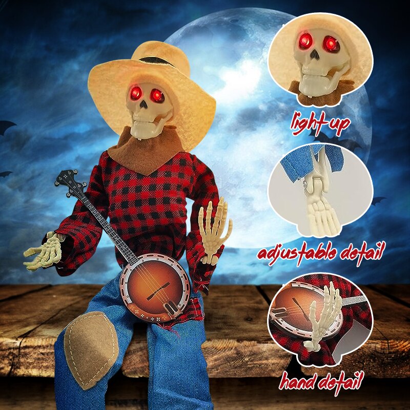 Country Skeleton Musician Decorations - Fun Halloween Decor!