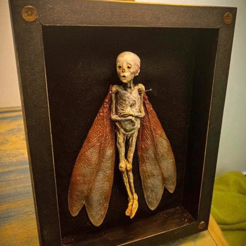 Dead Fairy Shadow Box Display - Wooden Mystical Ornaments