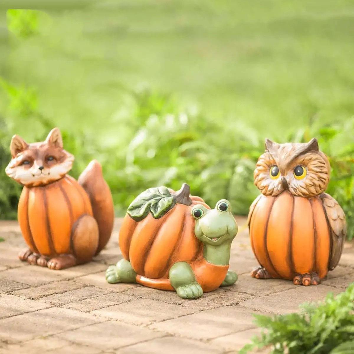 Fall Animal Character Pumpkins - Resin Crafts Home and Garden Decorations