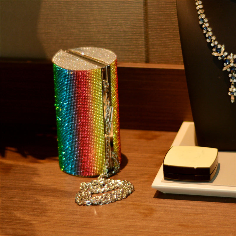 Rainbow Rhinestone Purse Evening Bag