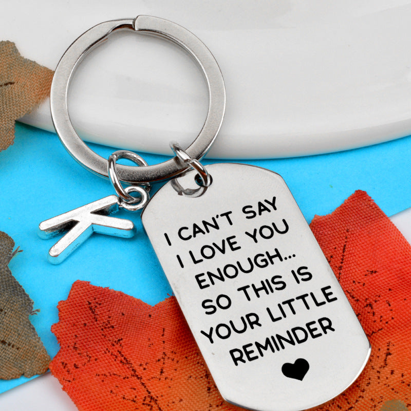 Love Message Stainless Steel Key Ring For Couples