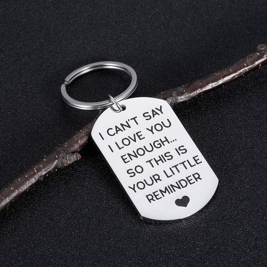 Love Message Stainless Steel Key Ring For Couples