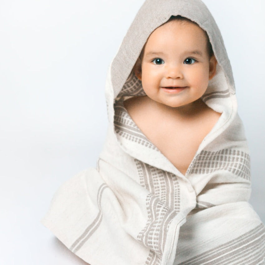 Perfect Baby Hooded Towel - Stone