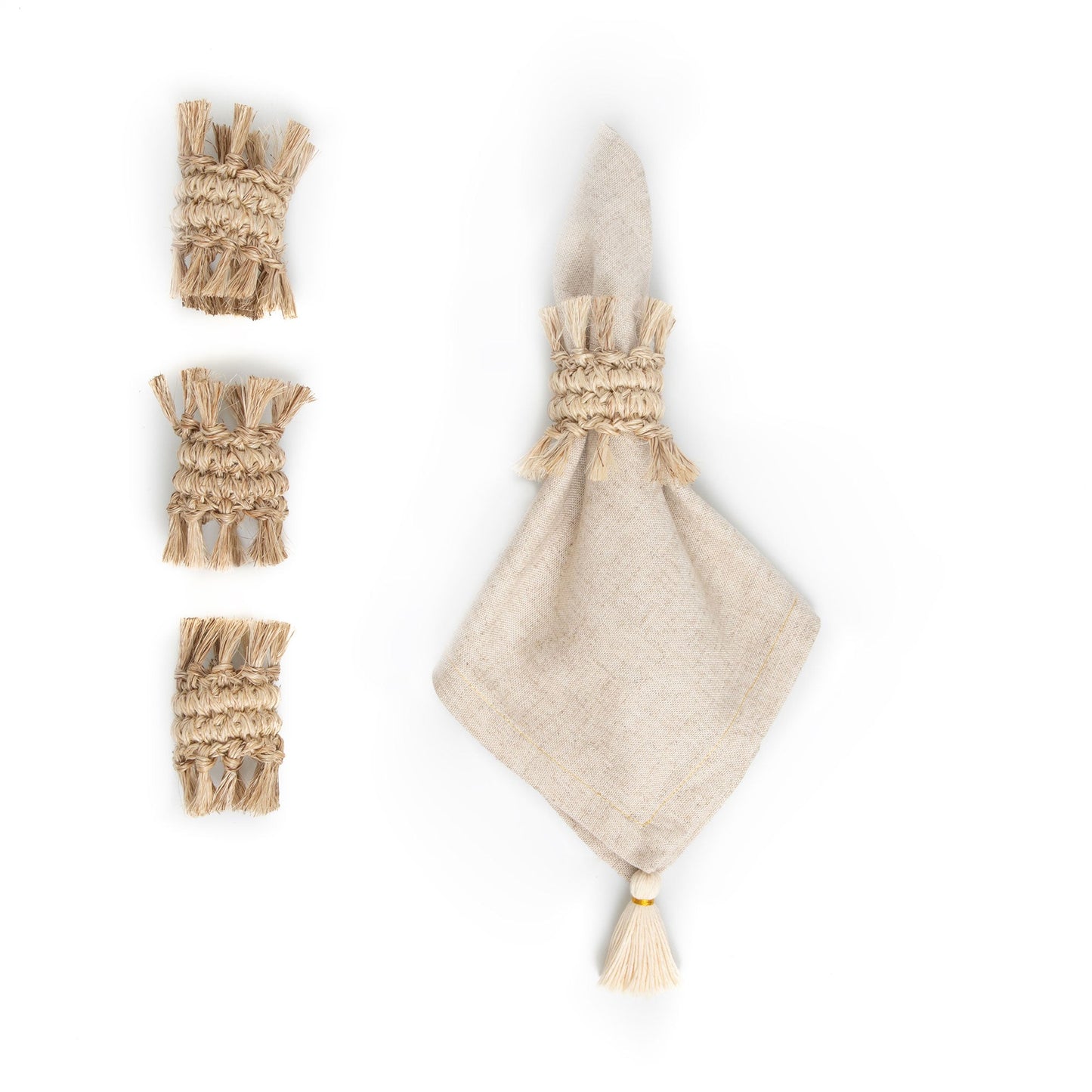 Fringes Napkin Rings by Tallo de Olivo - Set of 4