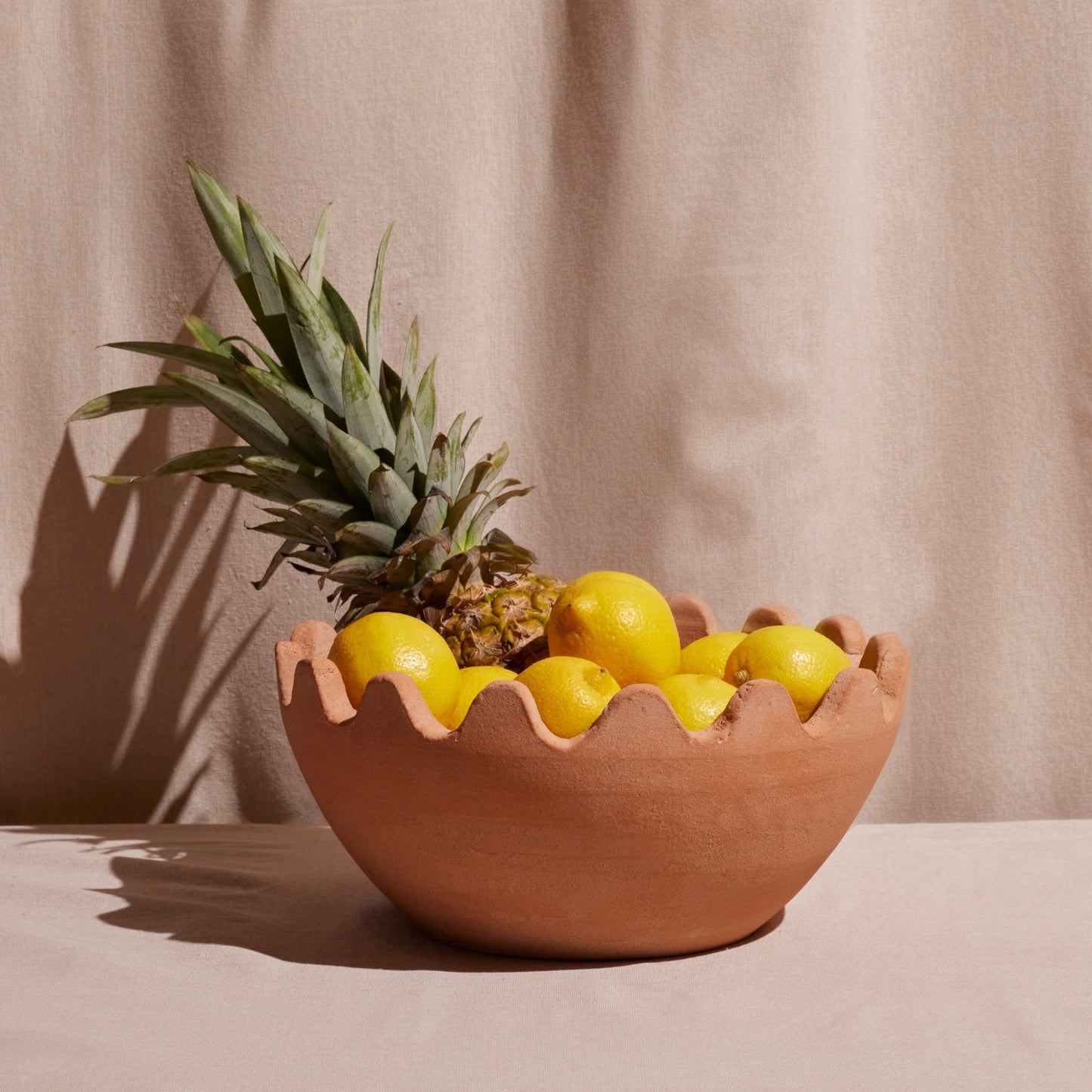 Ena Terracotta Bowl - Wavy Lines Terracotta Fruit Bowls From Honduras