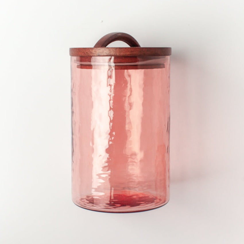 Large Canister in Blush Glass - From Creative Women in India