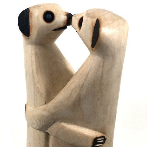 Hand Carved Standing Meerkat - Lovers Pair - Zimbabwe Craft