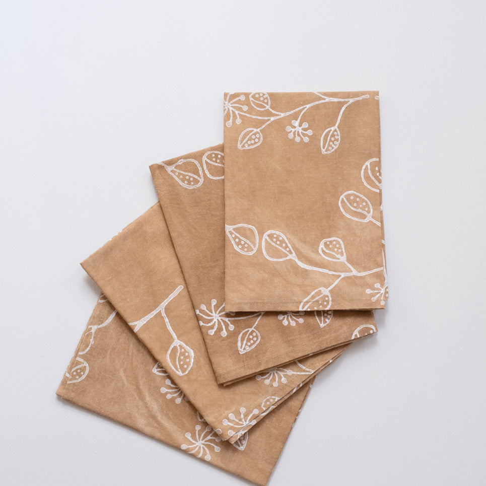 Hand Block Printed Tea Towel - Bluehills - Handcrafted in Zambia