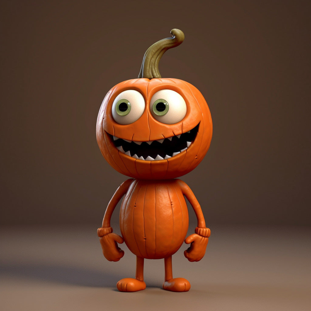 Friendly Pumpkin Pals - Toy Character Statues for Home or Desktop