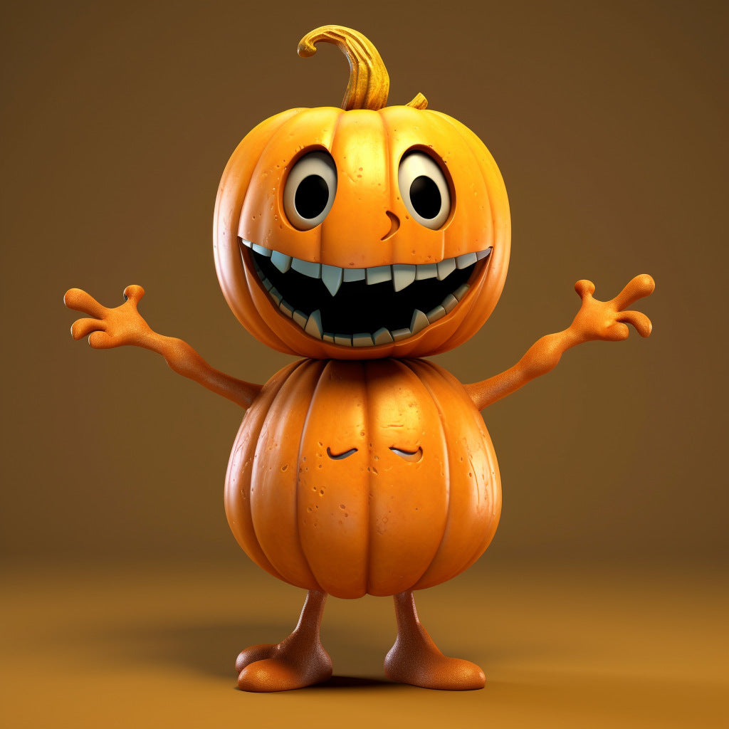 Friendly Pumpkin Pals - Toy Character Statues for Home or Desktop