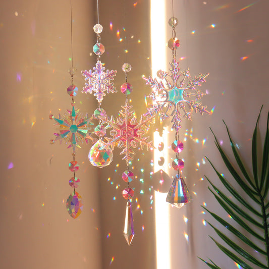 Christmas AB Color Snowflake - Crystal Sun Catcher Christmas Decorations