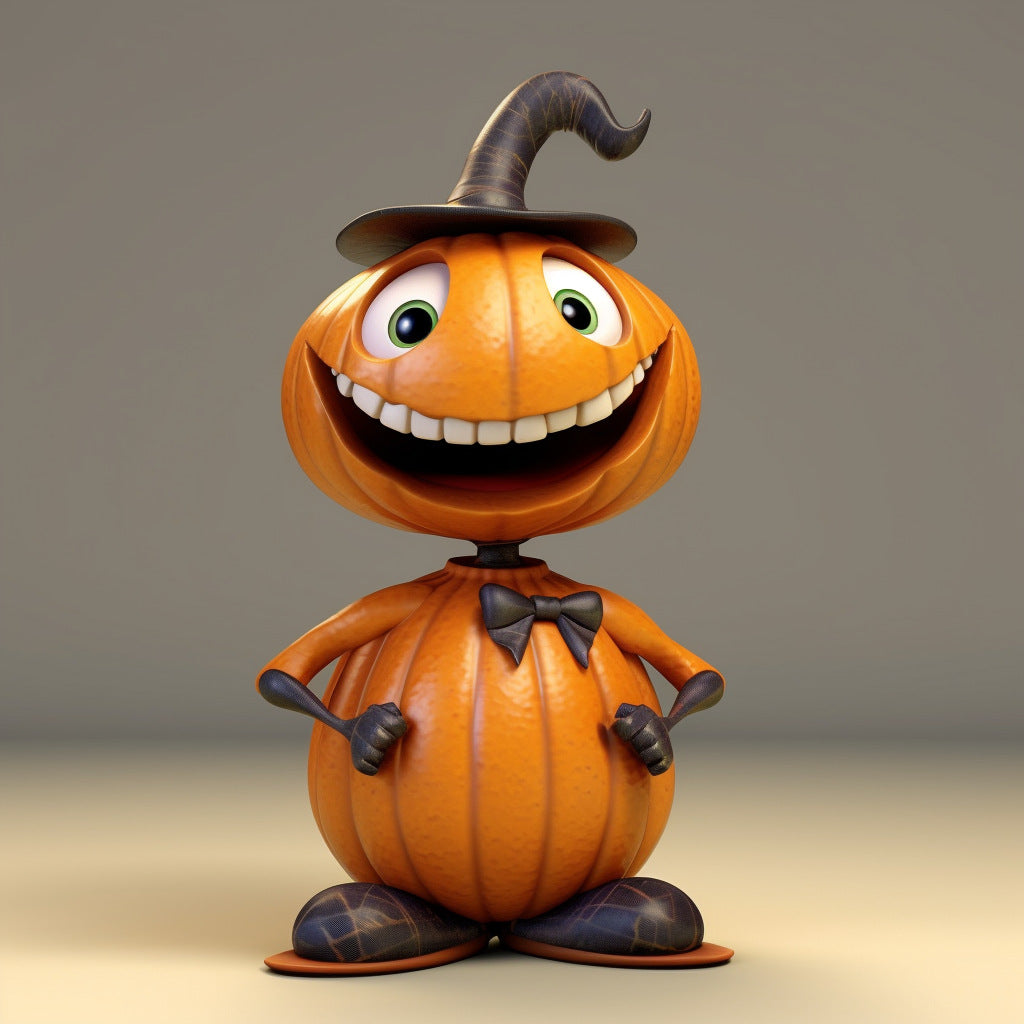 Friendly Pumpkin Pals - Toy Character Statues for Home or Desktop