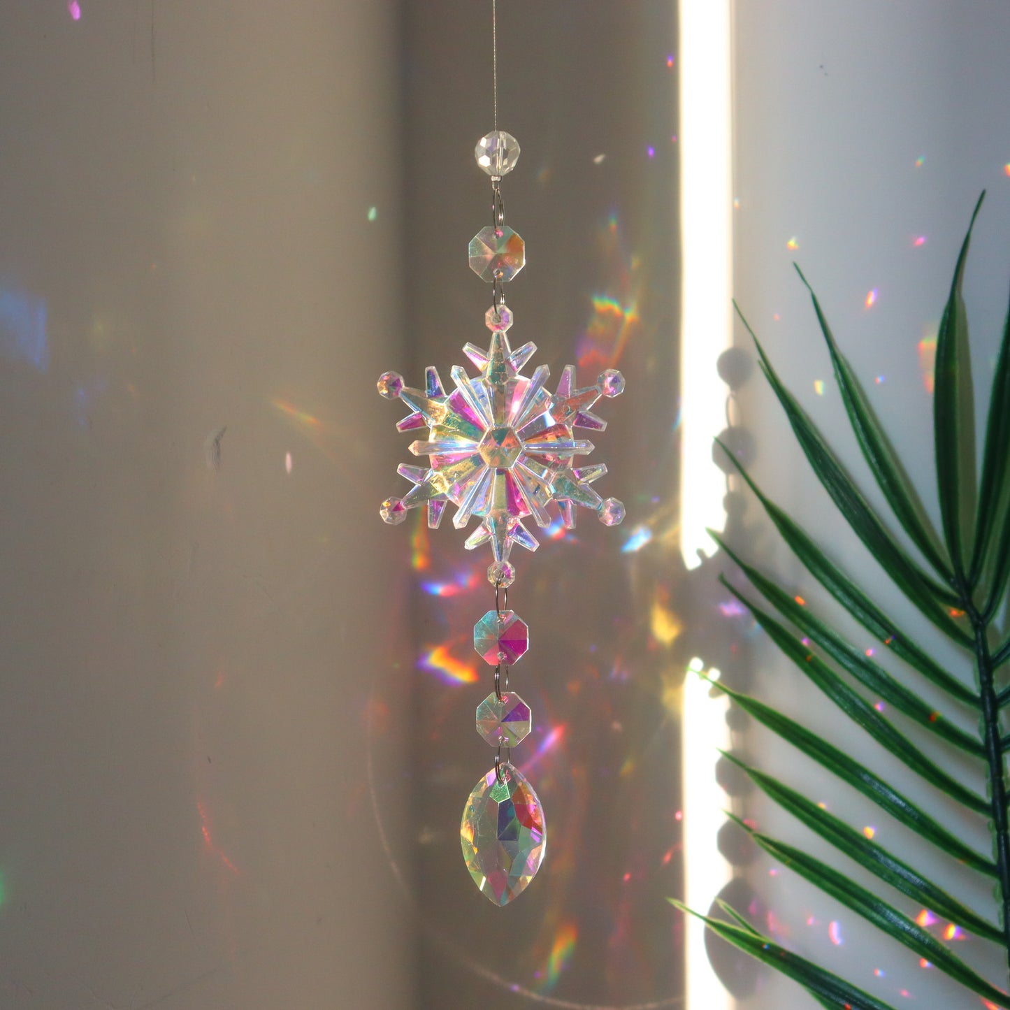 Christmas AB Color Snowflake - Crystal Sun Catcher Christmas Decorations