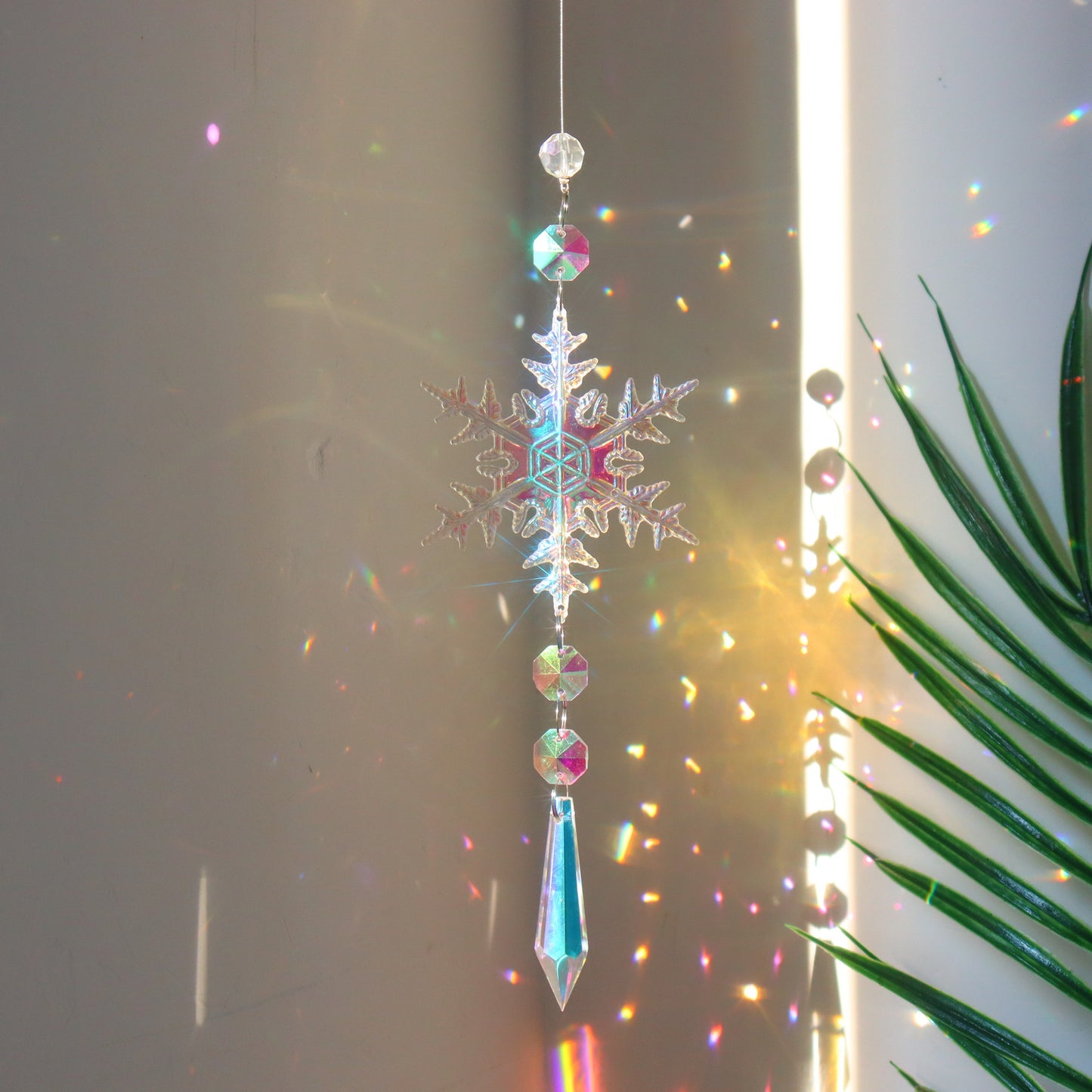 Christmas AB Color Snowflake - Crystal Sun Catcher Christmas Decorations