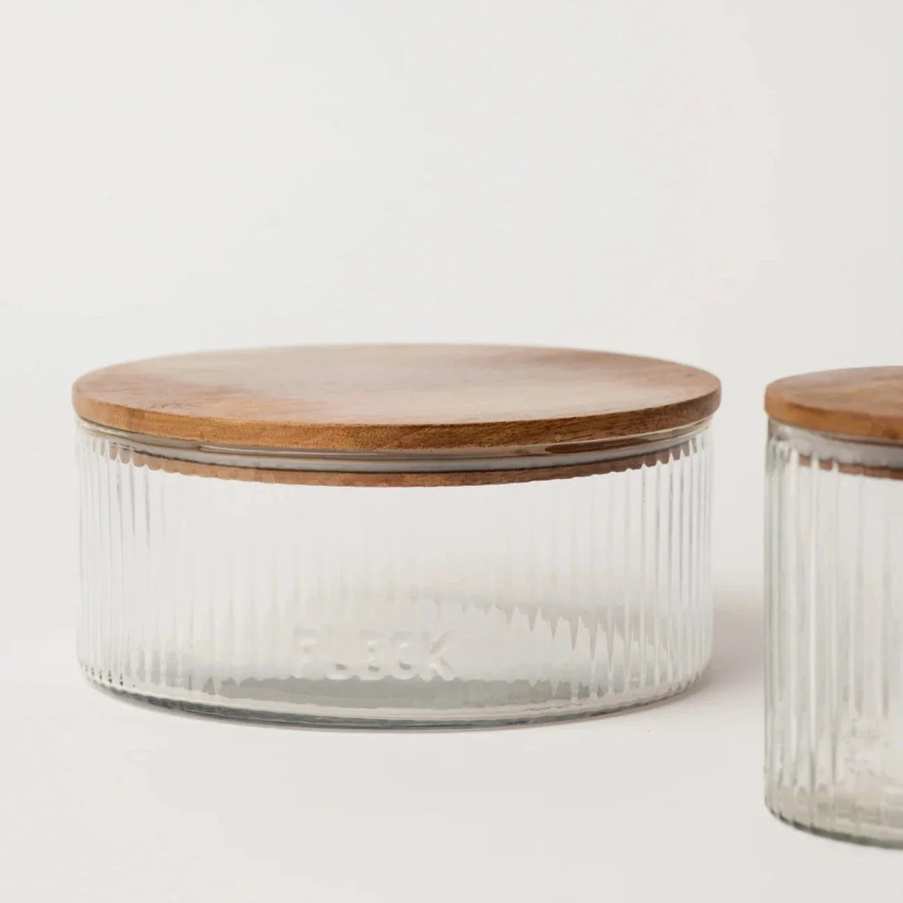 Fluted Glass Storage Jars by Fleck- Set of 3